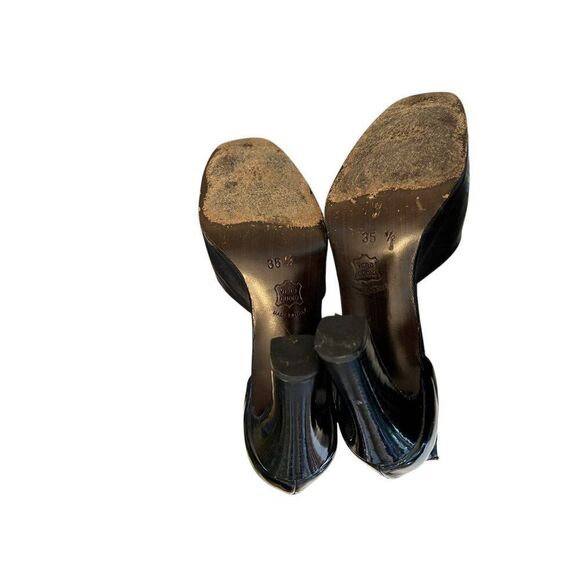 Marc Jacobs US Size 5.5 Euro 35 1/2 Black Buckle Ankle Strap Leather Pump Heels - Picture 6 of 7